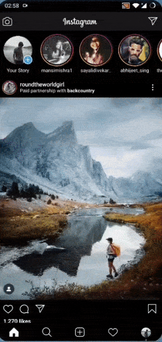 Using instagram to publish a post