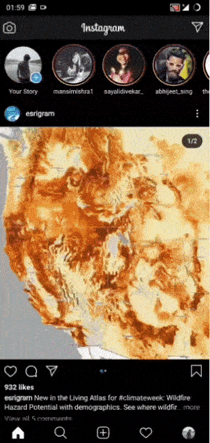 Using instagram to publish a story.