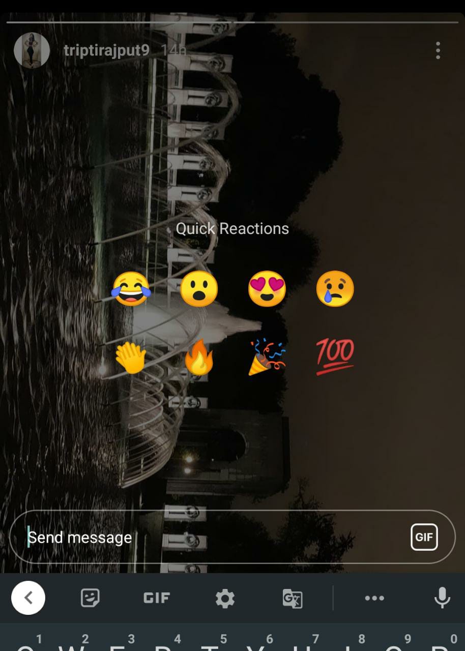 Quick reactions to instagram stories