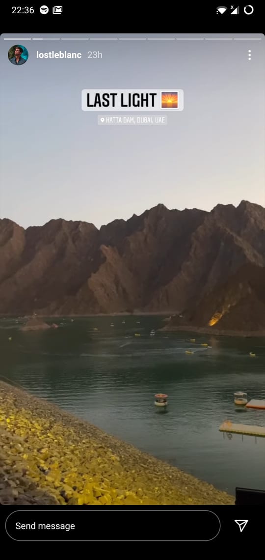 Instagram Story of an blogger with a picture of waterfilled mountain valley